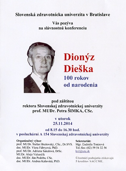 Dionýz Dieška - pozvánka na konferenciu
