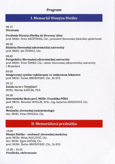 Dionýz Dieška - pozvánka na konferenciu